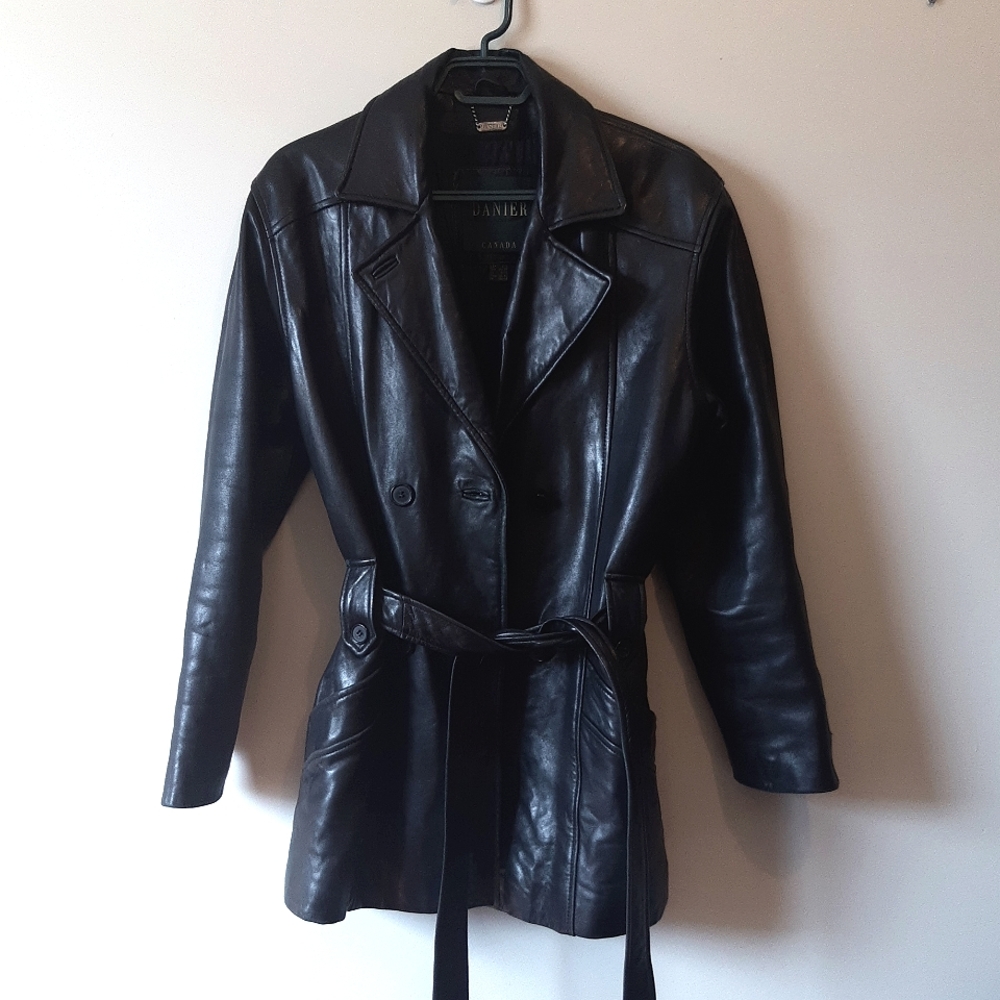 Danier Vintage Black Leather Jacket XSmall